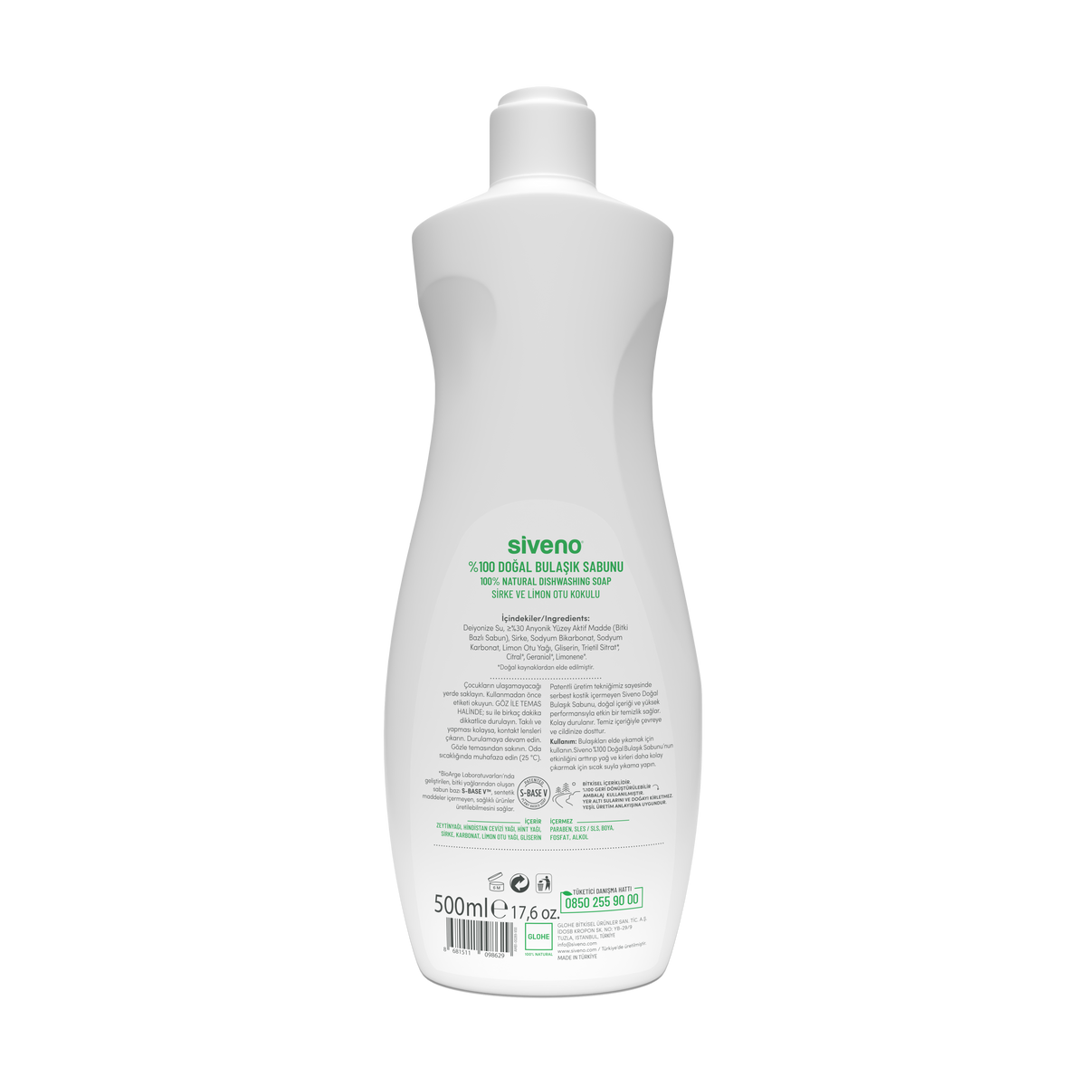 Siveno Natural Dishwashing Soap 500ml (16.91 fl oz)