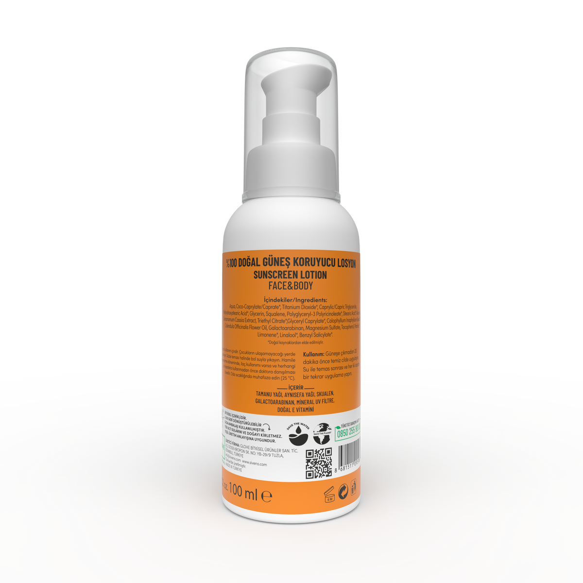 Siveno Natural Sun Lotion – All Family SPF 50 100ml (3.38 fl oz)