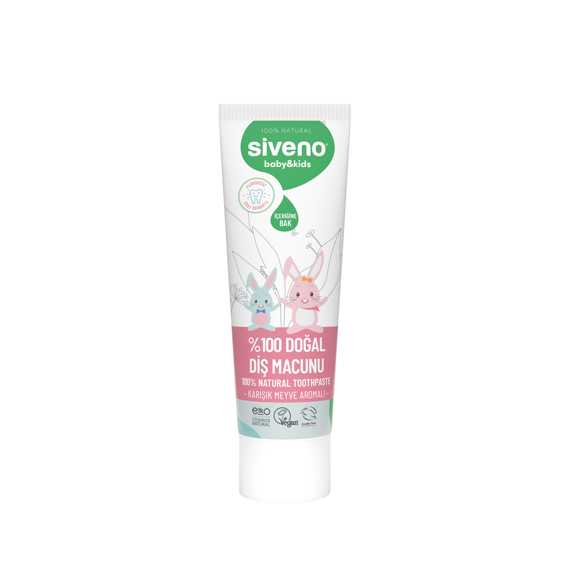 Siveno Natural Baby & Kids Toothpaste - Mixed Fruits 50ml (1.69 fl oz)