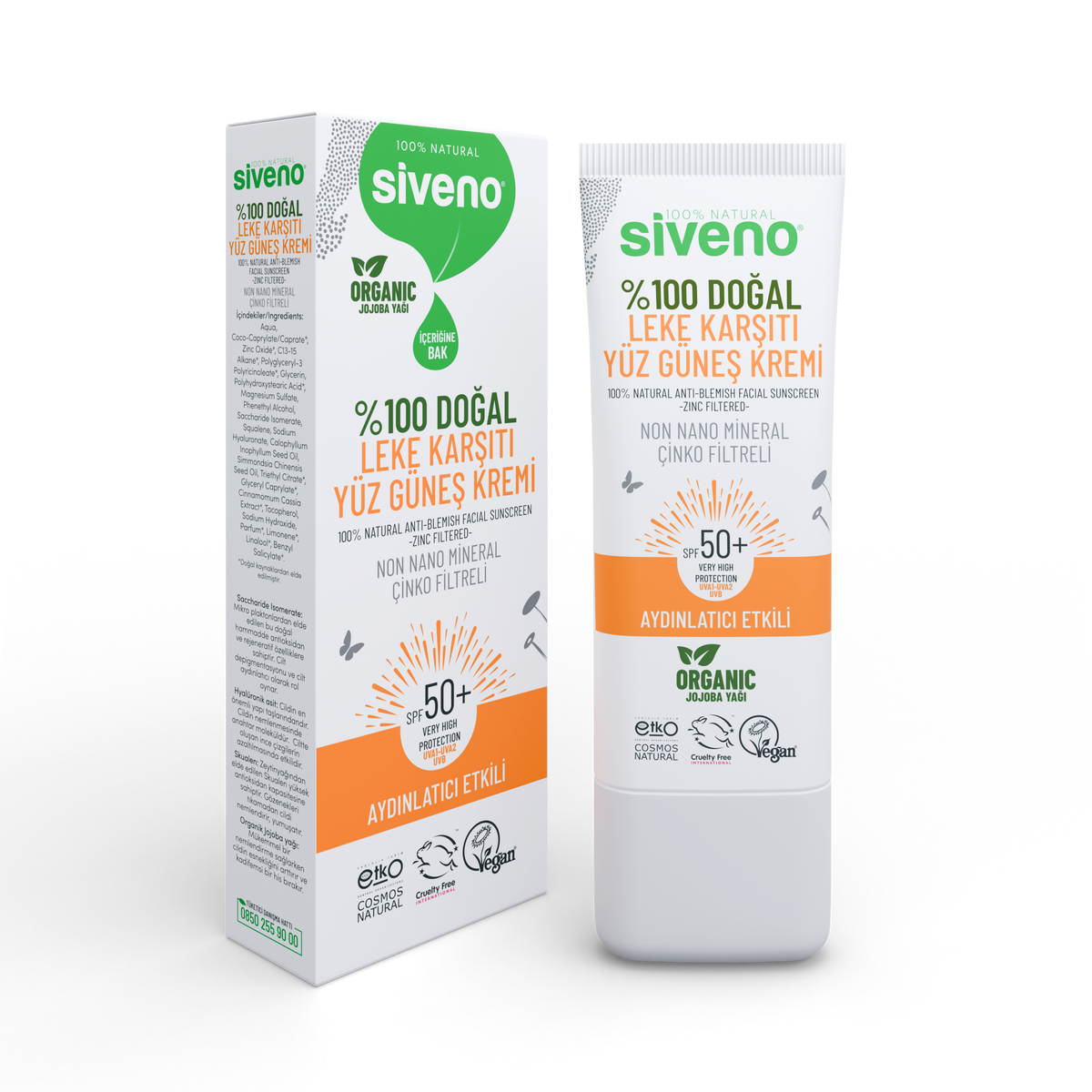 Siveno Natural Anti-Blemish Facial Sunscreen - Zinc Filtered 30ml (1.01 fl oz)